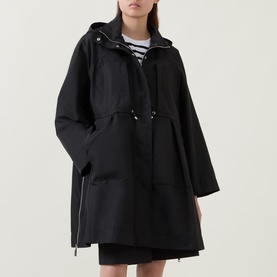 Drawstring-Waist Parka Coat