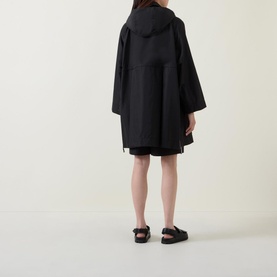 Drawstring-Waist Parka Coat