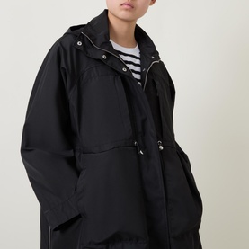 Drawstring-Waist Parka Coat