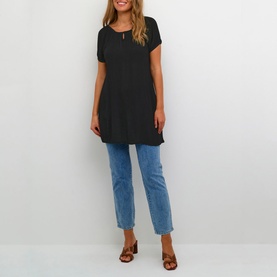 Amber Solid Keyhole Tunic