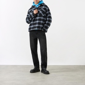 Checked Hooded Overshirt