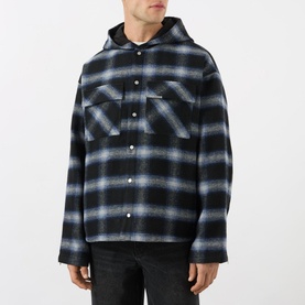 Checked Hooded Overshirt