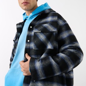 Checked Hooded Overshirt