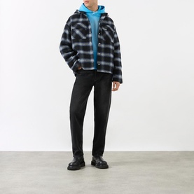 Checked Hooded Overshirt