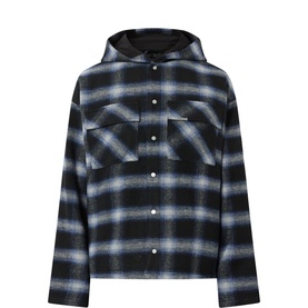Checked Hooded Overshirt