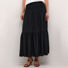 Maxi Mid-Rise Tiered Skirt