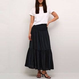 Maxi Mid-Rise Tiered Skirt