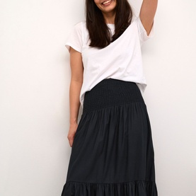 Maxi Mid-Rise Tiered Skirt