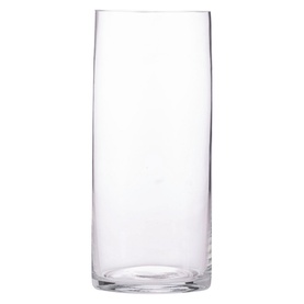 Ravenhead Cylinder Glass Vase in clear glass with tall cylindrical form and superior clarity, shown on white background