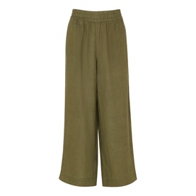 Linen Wide Leg Cropped Trousers
