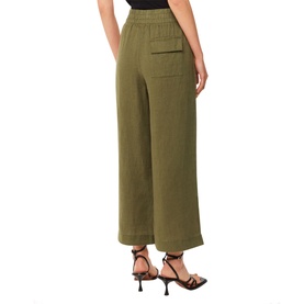 Linen Wide Leg Cropped Trousers