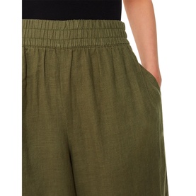 Linen Wide Leg Cropped Trousers