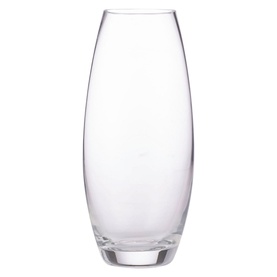 Ravenhead Bullet Glass Vase in clear glass with curved silhouette and heavy base for stability