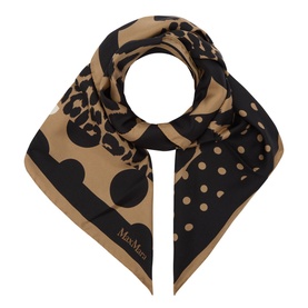 Carre Leopard Print Square Silk Scarf