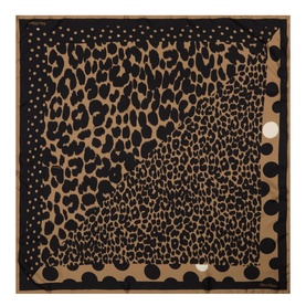 Carre Leopard Print Square Silk Scarf
