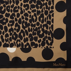 Carre Leopard Print Square Silk Scarf