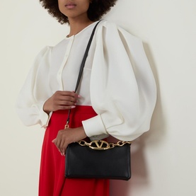 V-Logo Chain Mini Clutch