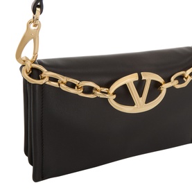 V-Logo Chain Mini Clutch