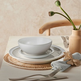 Cotton White 12-Piece Tableware Set 