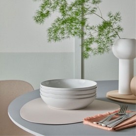 Cotton White Set Of 4 Pasta Bowls 