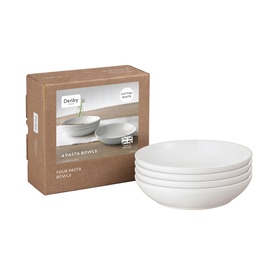 Cotton White Set Of 4 Pasta Bowls 