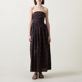 Strapless Printed Flared Dress