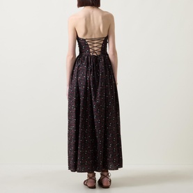 Strapless Printed Flared Dress