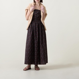 Strapless Printed Flared Dress