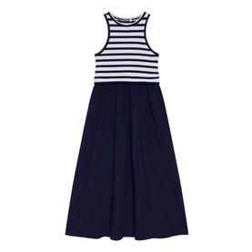 Striped Mixed Construction Dress