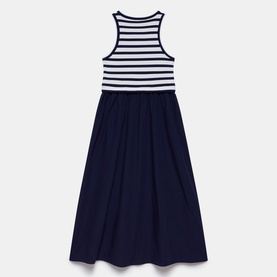 Striped Mixed Construction Dress