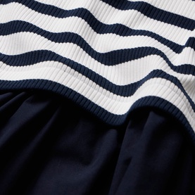 Striped Mixed Construction Dress