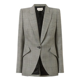 Single-Breasted Check Blazer