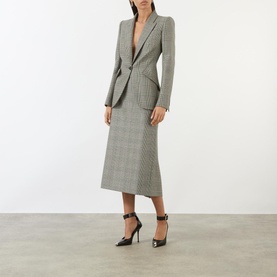 Single-Breasted Check Blazer