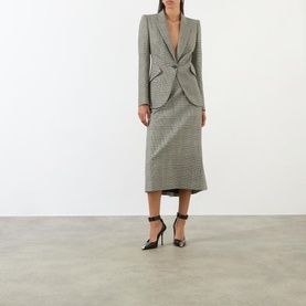Single-Breasted Check Blazer
