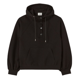 Half-Button Drawstring Hoodie