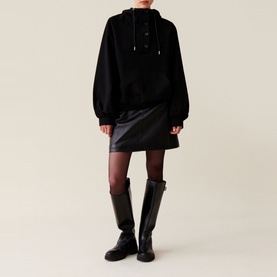 Half-Button Drawstring Hoodie