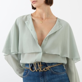 Silk Cape Blouse