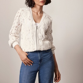 Lace Zip-Up Cardigan