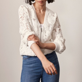 Lace Zip-Up Cardigan