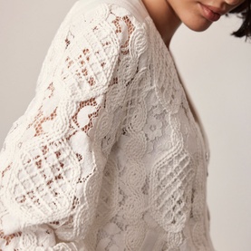 Lace Zip-Up Cardigan