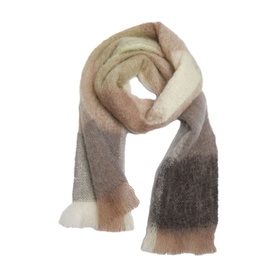 White & Mink Check Scarf