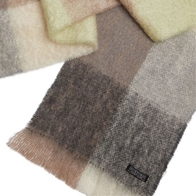 White & Mink Check Scarf