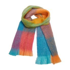 Teal & Orange Check Scarf