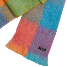 Teal & Orange Check Scarf