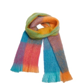 Teal & Orange Check Scarf