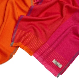 Orange & Pink Merino Wool Scarf