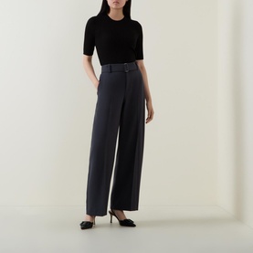 Belted High-Waist Trousers