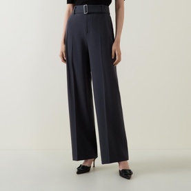Belted High-Waist Trousers