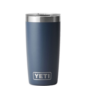 Yeti Rambler Tumbler Mug 10oz in navy stainless steel with sliding lid closure