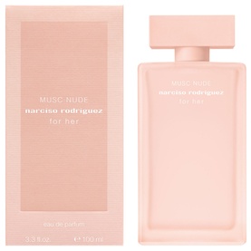 Narciso Rodriguez Musc Nude for Her Eau de Parfum 100ml in blush pink bottle with matching gift box